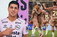 Hansell Riojas y el equipo de Sport Boys celebrando tras el empate en Arequipa