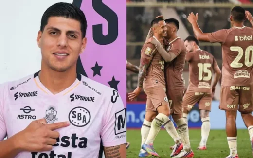 Hansell Riojas y el equipo de Sport Boys celebrando tras el empate en Arequipa