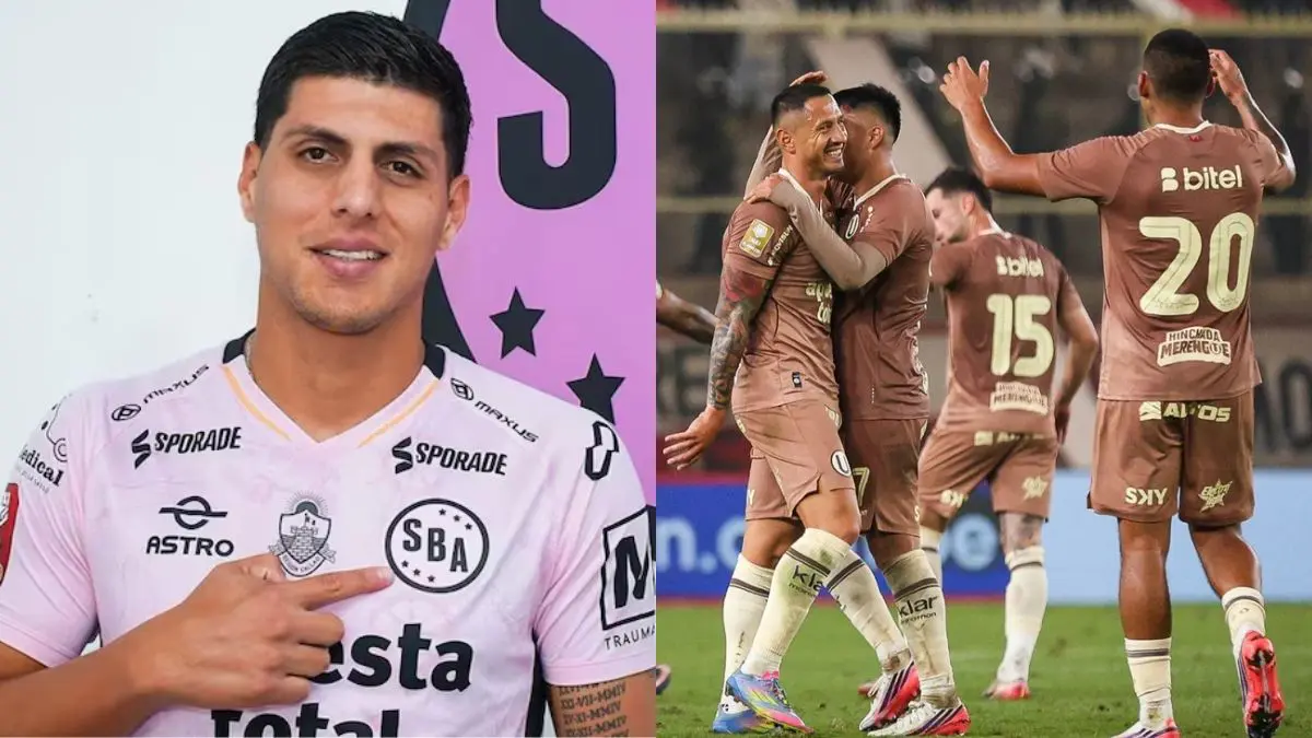 Hansell Riojas y el equipo de Sport Boys celebrando tras el empate en Arequipa