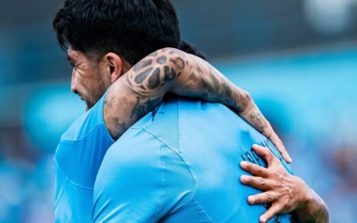 Jugadores de Sporting Cristal celebrando el gol de Rafael Lutiger contra Atlético Grau