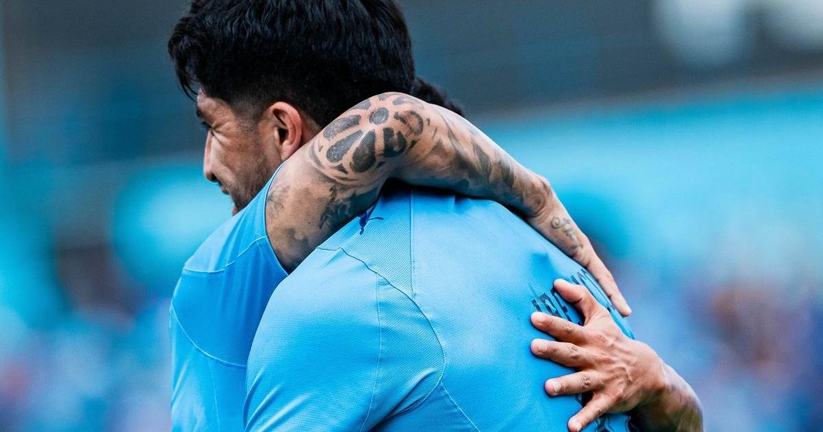 Jugadores de Sporting Cristal celebrando el gol de Rafael Lutiger contra Atlético Grau